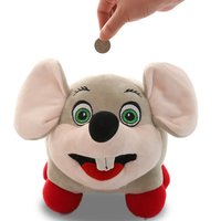 Tirelire en peluche de souris amusante personnalisée en gros Tirelire unisexe en coton avec logo brodé Matériau de remplissage PP