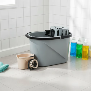 Juego de fregona de microfibra de acero manos libres con plato autoescurridor, cubo basculante y 2 cabezales de fregona, diseño duradero para el <span class=keywords><strong>hogar</strong></span> - Product Image 3