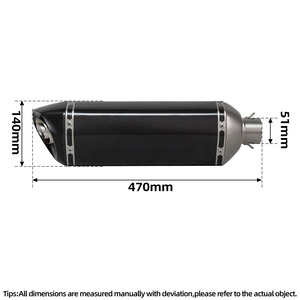 Sistema de Escape RS 457 para Aprilia RS457 2024 2025 2026, Tubo de Escape para Motocicleta, Silenciador de Carbono <span class=keywords><strong>AKRA</strong></span> de 470 mm con DB Killer - Product Image 2