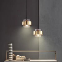 Abat-jour en verre nordique chevet suspendu lumière moderne or verre LED Restaurant pendentif lumière créative LED lustre
