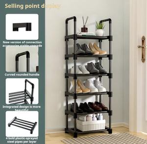 <span class=keywords><strong>Meuble</strong></span> à <span class=keywords><strong>chaussures</strong></span> en plastique à 9 niveaux, peu encombrant, avec garantie commerciale, pour salon, placard et couloir - Product Image 4