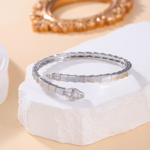 Brazalete de Hueso de Serpiente Dorado, Aleación de Zinc con Microincrustaciones, Joyería para Mujer, Regalo - Product Image 2