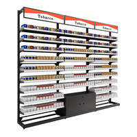 Présentoir à Cigarettes Personnalisé, Meuble de Comptoir Métallique pour Magasin de Tabac, Vitrine avec Éclairage LED et Rayonnages