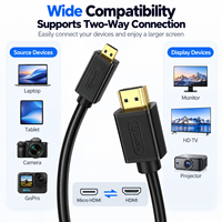 Câble Micro HDMI vers HDMI 2.0 4K60Hz Biaze, en cuivre sans oxygène, blindé, gaine en PVC, mâle, pour caméra, moniteur, téléviseur, ordinateur