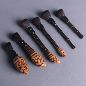 Bamboo Tea Brush Set Handcrafted Purple Bamboo Root Tea Ceremony Accessories Handheld Tea Tools Zhejiang Origin - Product Image 1