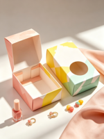 Boîte à rabat en papier avec fenêtre creuse personnalisée pour l'emballage de savon artisanal