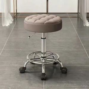 Taburete de Peluquería con Ruedas, Giratorio, Ajustable en Altura, Silla Redonda para Estilista de Salón y Manicura - Product Image 4