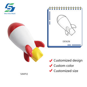 All'ingrosso cartone animato personalizzato razzo palla antistress PU Space Toy stampato con Logo ispirato a NASA regalo promozionale per alleviare l'ansia - Product Image 2