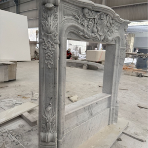 Contour de cheminée en marbre naturel sculpté, style européen, pour villa, hôtel, décoration de maison de luxe - Product Image 3