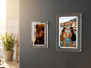 Marco de Fotos Acrílico Pulido de Primera Calidad, Soporte Magnético para Fotos con Diseño de Imán en las Cuatro Esquinas para el Hogar, la Oficina o el Refrigerador - Product Image 1