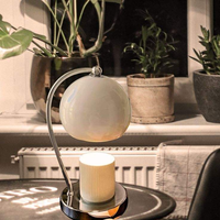 Lampu Pemanas Lilin Listrik Lanjo Metal dengan Timer, Ketinggian Dapat Disesuaikan, Dapat Diredupkan, untuk Lilin dalam Stoples, 1 Bohlam