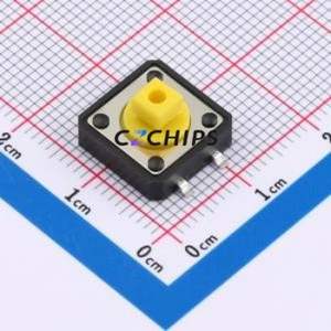 TS-1094TS-B2D2-T-Y Tactile Switch SMD-4P,12x12mm Switch 1.8N Vertical Mount 12mm 12mm - Product Image 1