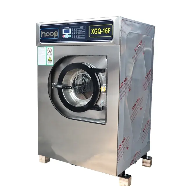 HOOP lavadora industrial lavadora 15kg eléctrica totalmente automática SS limpieza en seco