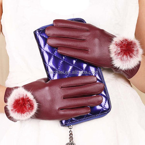 <span class=keywords><strong>Gants</strong></span> en <span class=keywords><strong>cuir</strong></span> PU pour femmes et filles, 4 tailles, en fourrure, doux et chaud, écran tactile, collection d'hiver - Product Image 5