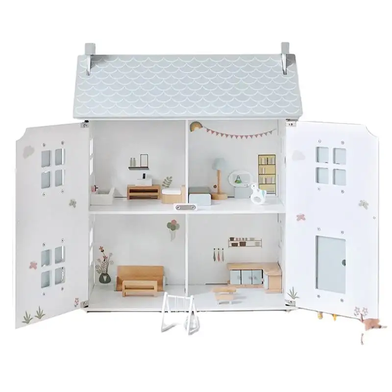 子供のための現代の幼児の人形の家のふり遊び木製の人形DIYの家のミニチュア家具のおもちゃ