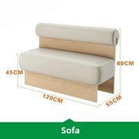 Ensemble de sièges et table de restaurant commercial minimaliste moderne avec banquette murale, chaises et tabourets en bois massif pour restaurants de nouilles