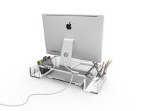 Support d'ordinateur portable de bureau léger en acrylique transparent, support d'écran multifonctionnel pour moniteur, bureau, maison