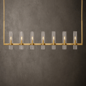 Lampe suspendue rectangulaire moderne en verre avec câble réglable, lustre linéaire pour îlot de cuisine, décoration intérieure - Product Image 2
