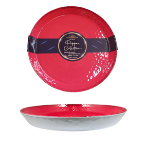 Plateau rond en mélamine rouge pimenté DIAM. 35 H 4CM - Product Image 1