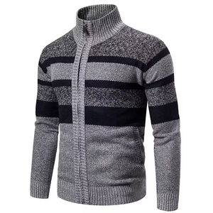 2026 Fournisseur Personnalisé – Nouvelle Veste <span class=keywords><strong>Pull</strong></span> Homme Entièrement Zippée, Cardigan Tricoté Côtelé Oversize avec Fermeture Éclair - Product Image 2