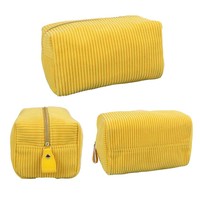 Sac de rangement doux et moelleux pour maquillage, trousse de toilette pour filles, pochette pour cosmétiques en velours côtelé avec logo personnalisé
