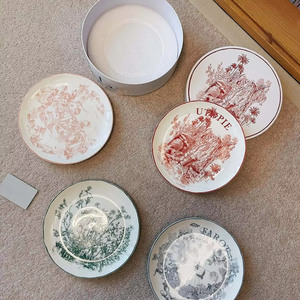 ชุดจานอาหารค่ำเซรามิกสีขาวขนาด 9 นิ้ว ลายดอกไม้ จำนวน 4 ใบ - Product Image 2