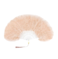 Éventail en plumes vintage pliable style années 20 pour mariage, douche nuptiale, thé, accessoires de costume, danse et décorations de fête