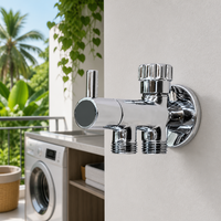 Katup Shower Anti-Panas Dinding Berbahan Kuningan Chrome dengan Dua Saluran Keluar