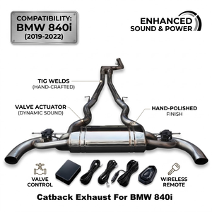 Vortex Valvetronic Exhaust System For BMW 840i G14 G15 G16 Stainless Steel <b>Remote</b> <b>Control</b> Valved Catback Racing Muffler - Product Image 1