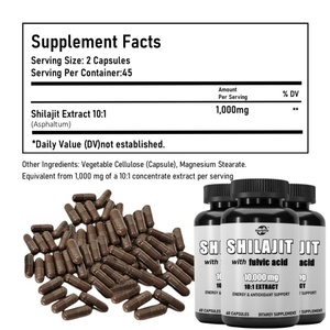 Cápsulas de Shilajit del Himalaya OEM ODM con Ácido Fúlvico - Refuerzo Inmunológico, Potenciador de Energía, Suministro de Fábrica, Suplemento para la Salud - Product Image 3