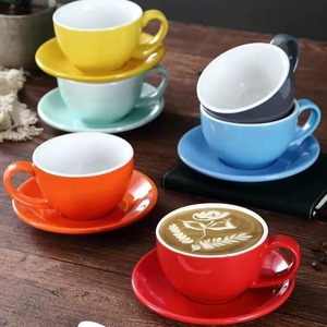 Taza de Cappuccino Estilo Europeo de 300 ml, Cerámica de Pared Gruesa con Bandeja, Gran Capacidad para el Té de la Tarde - Product Image 4