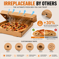 Großhandel Benutzerdefinierte Logo Wellpappe Faltbare Kraftpapier-Boxen Lebensmittelechte Pizzakartons für 8/10/12/16/18/20/24 Zoll Pizzaboxen