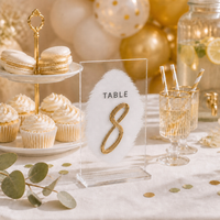 Numéros de table de mariage en forme d'arche givrée avec supports panneaux en acrylique et supports, parfaits pour la décoration