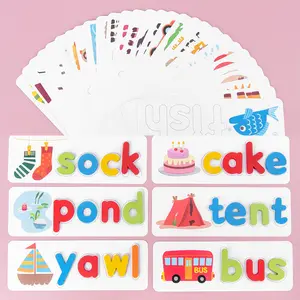 26-English Letters Wooden Spelling Game Pattern Educational Toys For Children's Early Cognitive Practice