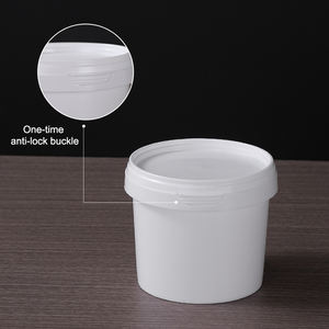 Seau <span class=keywords><strong>rond</strong></span> en plastique blanc de qualité alimentaire avec couvercle, mini seau à poignée pour boissons, vente en gros - Product Image 3