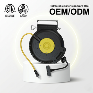 Enrouleur de câble rétractable mural Linsheng homologué ETL, robuste, 40 pieds, 12 AWG, SJTOW, résistant à l'huile, vente en gros - Product Image 1