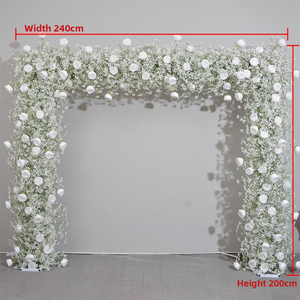 Arco Floreale Personalizzato per Matrimoni, Arco Quadrato con Fiori Artificiali di Rose Bianche in Seta per Eventi e Design Floreale - Product Image 5