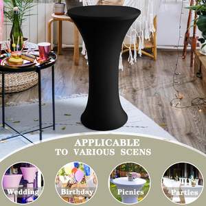 <span class=keywords><strong>Nappe</strong></span> ronde en spandex pour cocktail, haute élasticité, résistante à la décoloration, anti-poussière, facile à nettoyer, légère, épaisse, sans couture, vente chaude - Product Image 6