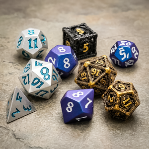 Set <span class=keywords><strong>di</strong></span> Dadi Poliedrici in Metallo per Giochi <span class=keywords><strong>di</strong></span> Ruolo, Personalizzati, Neri, Unici, Giocattolo Astrologico in Ottone - Product Image 1