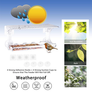 Comedero para Pájaros de Acrílico Indestructible con 4 Ganchos Superadhesivos y Ventosas Fuertes - Product Image 4