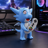 Figurine de collection Blue Dragon Game Controller en PVC, mini figurine décorative de bureau