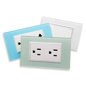 High quality 6 pins wall socket acrylic panel switch and socket US type socket outlet