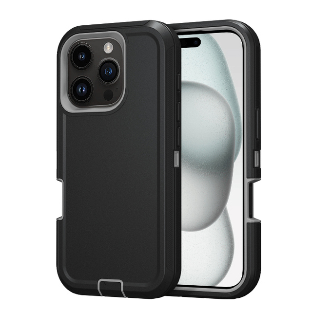 For iPhone 15 14 13 12 Phone Case Heavy Duty Shock Proof Cover for iPhone 16 Pro Max Case 3 in 1 Protective 3 Layer Phone Case