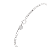 Bracelet de poignet blanc à maillons cylindriques courts et lisses, plaqué platine classique, unisexe, cadeau, accessoire de poignet pour usage quotidien