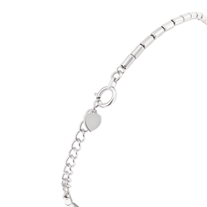 Bracelet de poignet blanc à maillons cylindriques courts et lisses, plaqué platine classique, unisexe, cadeau, accessoire de poignet pour usage quotidien - Product Image 3