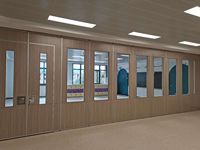 Système de cloison coulissante suspendue pliable à support supérieur avec rail au sol, flexible pour bureaux, écoles, restaurants, ignifuge