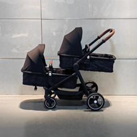 Poussette double, deux modèles, peut s'asseoir et se coucher, pliable, poussette double pour nouveau-né, poussette pour nouveau-né