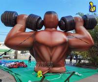 6 mètres de haut GYM Fitness homme gonflable, homme musclé gonflable pour la publicité de promotion de la musculation