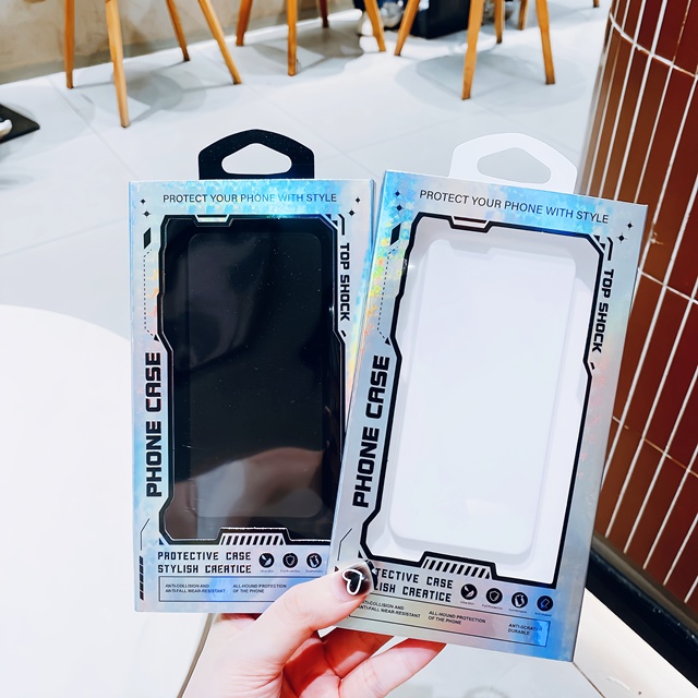 Gold Stamping PVC Packaging Box for Domestic Mobile Phone Case with Laser and Pull-out Design