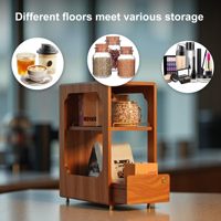 Étagère de station à café en bois massif, meuble de présentation de comptoir, tiroir de rangement, décoration de cuisine vintage, support pour accessoires à café